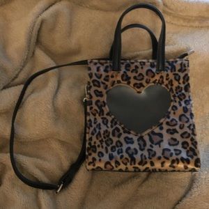 Valfre heart cutout Cheetah cross bag